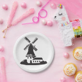 Assiettes En Carton Bâtiment de moulin à vent (Fête)