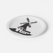 Assiettes En Carton Bâtiment de moulin à vent (Angle)