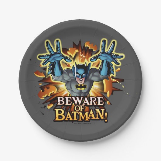 Assiettes En Carton Batman | Attention à Batman (Devant)