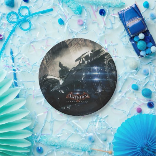 Assiettes En Carton Batman Avec Batmobile Dans La Pluie (Fête)