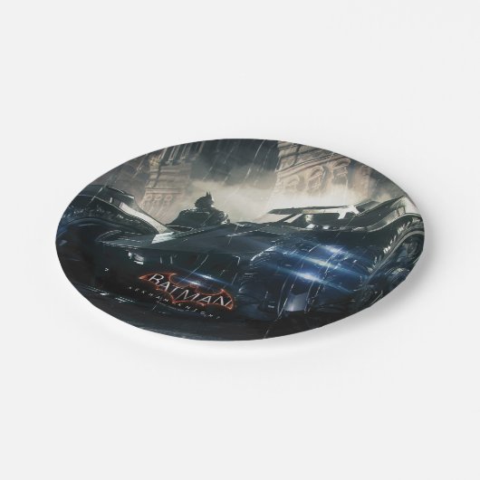 Assiettes En Carton Batman Avec Batmobile Dans La Pluie (Angle)