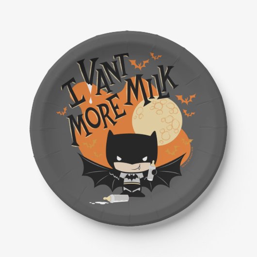 Assiettes En Carton Batman| Je Veux Plus De Lait (Devant)
