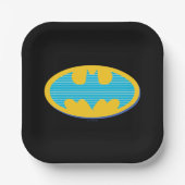 Assiettes En Carton Batman | Symbole Cyan Stripes (Recto)