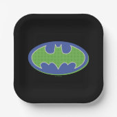 Assiettes En Carton Batman | Symbole pourpre et vert (Recto)
