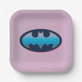 Assiettes En Carton Batman | Symbole rose et bleu (Recto)
