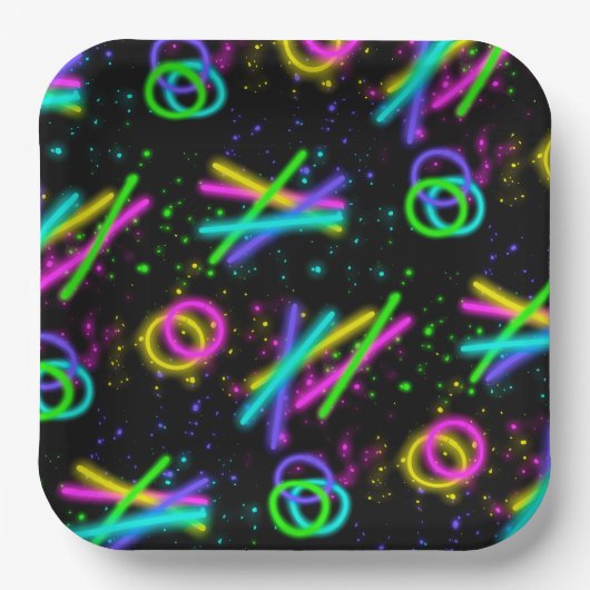 Assiettes En Carton Bâton Neon Llow Motif sans couture ID923 (Recto)