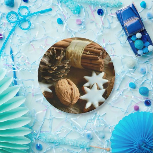 Assiettes En Carton Bâtons et étoiles de cannelle de Noël (Fête)