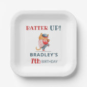 Assiettes En Carton Batter ! Baseball Sports Boys fête d'anniversaire (Recto)
