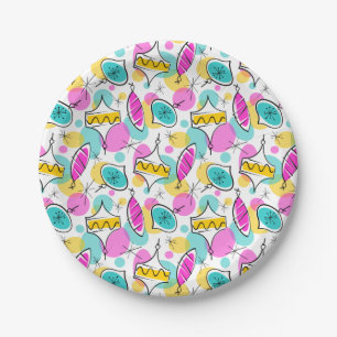Assiettes En Carton Baubles Arbre Rétro Plate-forme papier Multi 360