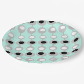 Assiettes En Carton Baubles atomiques Turquoise gris blanc (Angle)