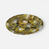 Assiettes En Carton Baubles de Noël d'or (Angle)