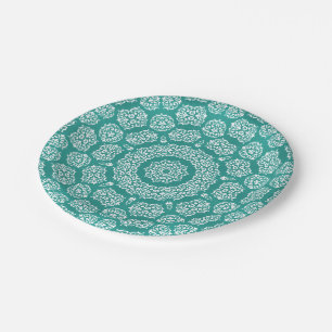 Assiettes En Carton Bazar de Boho, mélange et motif Cerulean de match