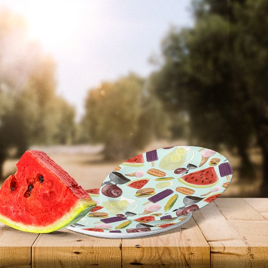 Assiettes En Carton BBQ Aquarelle