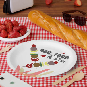 Assiettes En Carton BBQ Fête des pères papa grand-père cuisine   