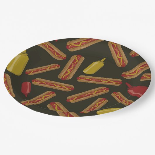 Assiettes En Carton BBQ pour chien chaud (Angle)