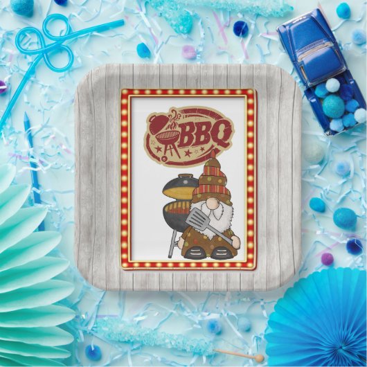 Assiettes En Carton BBQ rustique (Fête)