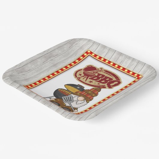 Assiettes En Carton BBQ rustique (Angulaire)