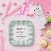 Assiettes En Carton BBQ Vert Babyque Baby shower Couple (Fête)