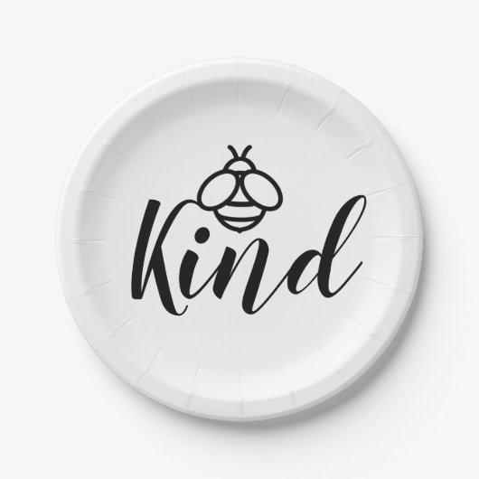 Assiettes En Carton Be Kind - jolie conception d'abeilles au miel (Devant)