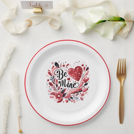 Assiettes En Carton Be Mine Paper Plate (Mariage)