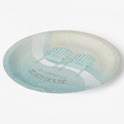 Assiettes En Carton Beach House Adirondack Chaises Aqua Blue ID623 (Angle)