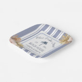 Assiettes En Carton Beach House Blue Stripes Côte Boho Ferme (Angulaire)