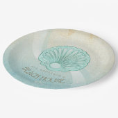 Assiettes En Carton Beach House Clam Shell Aqua Blue ID623 (Angle)