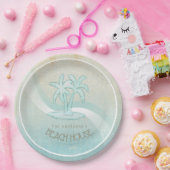Assiettes En Carton Beach House Palm Trees Aqua ID623 (Fête)