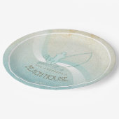 Assiettes En Carton Beach House Pêcheur nautique Aqua Blue ID623 (Angle)