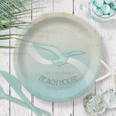 Assiettes En Carton Beach House Seagull Aqua Blue ID623