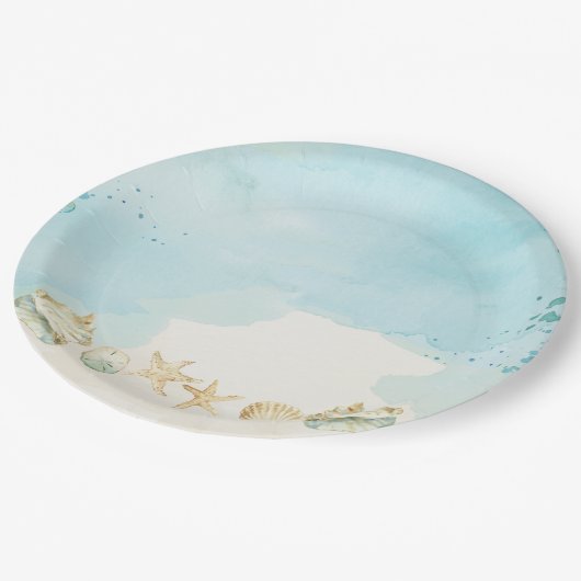 Assiettes En Carton Beach Ocean Destination Mariage Mariage Naissance (Angle)