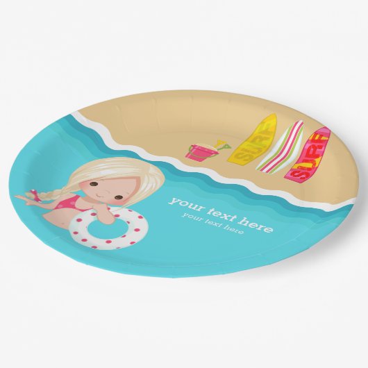 Assiettes En Carton beach party (Angle)