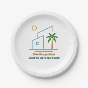 Assiettes En Carton Beach Real Estate Company Cute Personnalisable