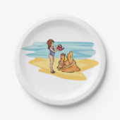 Assiettes En Carton Beach Sandcastle (Devant)