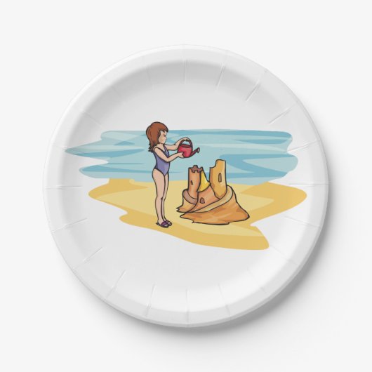 Assiettes En Carton Beach Sandcastle (Devant)