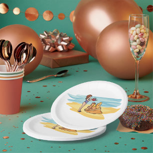 Assiettes En Carton Beach Sandcastle