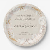 Assiettes En Carton Beach Seashells Sand Love Sea Mariage (Devant)