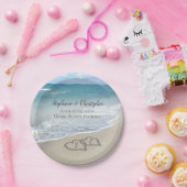 Assiettes En Carton Beach Wedding Hearts (Fête)
