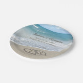 Assiettes En Carton Beach Wedding Hearts (Angle)