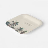 Assiettes En Carton Beach Wedding Reception Palm Tree Personalized (Angulaire)