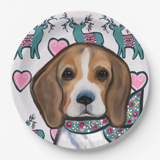 Assiettes En Carton Beagle (Devant)