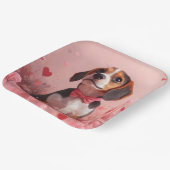 Assiettes En Carton Beagle avec Rose - Saint Valentin (Angulaire)