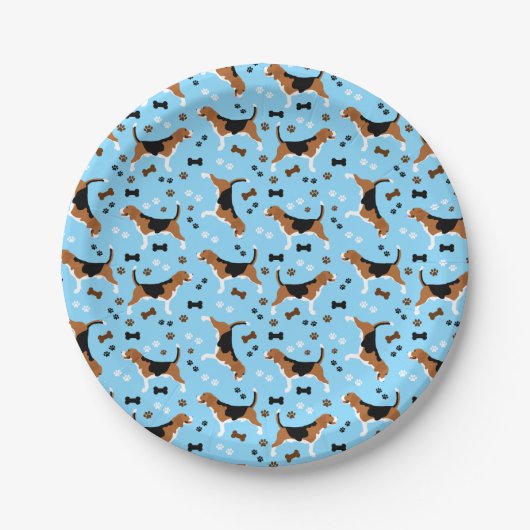 Assiettes En Carton Beagle chien Beagle Motif mignonne (Devant)