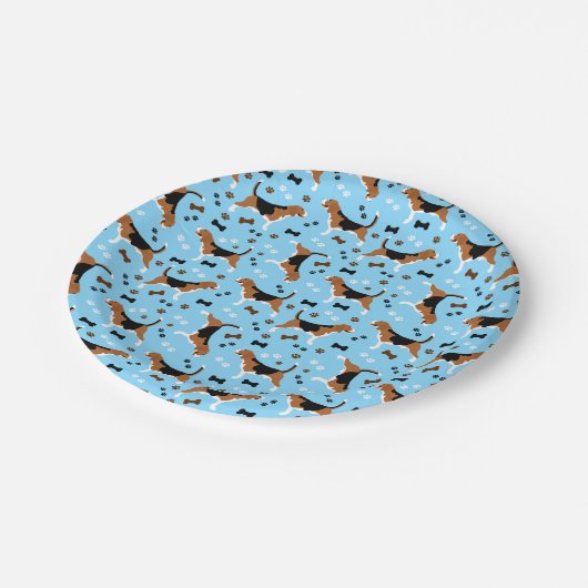 Assiettes En Carton Beagle chien Beagle Motif mignonne (Angle)