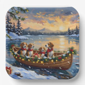 Assiettes En Carton Beagle Christmas Boat Holiday (Recto)