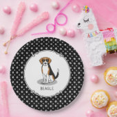 Assiettes En Carton Beagle cool avec lunettes de soleil (tri couleur 3 (Fête)