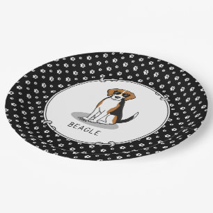 Assiettes En Carton Beagle cool avec lunettes de soleil (tri couleur 3