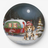 Assiettes En Carton Beagle d'hiver Caravan Christmas Adventure (Devant)