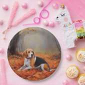 Assiettes En Carton Beagle en automne Leaves automne Inspire (Fête)
