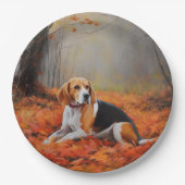 Assiettes En Carton Beagle en automne Leaves automne Inspire (Devant)